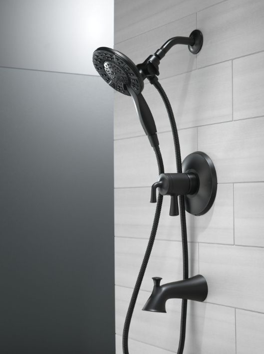 Delta Kayra® Monitor® 17 Series Matte Black Two-in-One Tub and Shower Trim-1