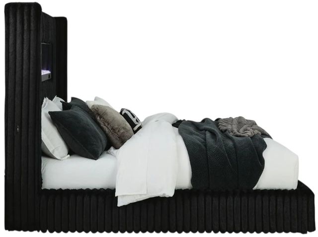 Signature Design by Ashley® Tayleena Black King Upholstered Panel Bed-3