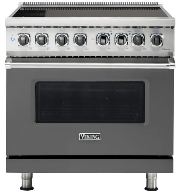 Viking® 5 Series 36'' Damascus Gray Pro Style Induction Range-0