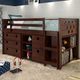 Donco Kids Circles Dark Cappuccino Low Loft Bed-2