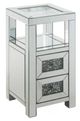 ACME Furniture Noralie Clear Glass Top Accent Table with Mirrored Base-0