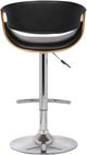 Armen Living Butterfly Black/Chrome/Walnut Adjustable Height Stool-4
