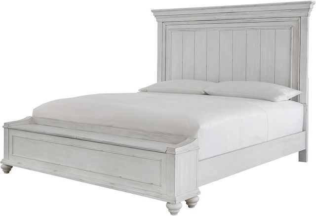 Benchcraft® Kanwyn 4-Piece Whitewash Queen Panel Bed Set-1