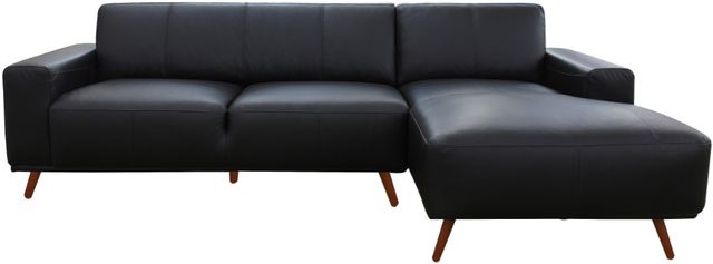 Mazin Furniture Ipanema 2-Piece Black Right-Arm Facing Loveseat Sectional and Chaise-1