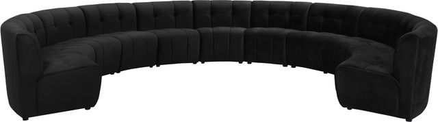 Meridian Furniture Limitless 11-Piece Black Velvet Modular Sectional-0