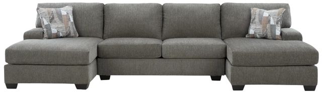 Signature Design by Ashley® Clarington 3-Piece Graystone 142'' U-Shape Full Sleeper Sectional and Double Chaise-0