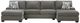 Signature Design by Ashley® Clarington 3-Piece Graystone 142'' U-Shape Full Sleeper Sectional and Double Chaise-0