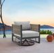 Armen Living Mareike Black/Gray Aluminum/Fabric Outdoor Swivel Chair-1