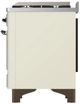 Ilve® Majestic III 60" Antique White Pro Style Dual Fuel Liquid Propane Range with Solid Door and Burnished Trim-3