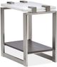 Magnussen Home® Paradox Pearl White Rectangular Accent Table with Platinum Frame -0