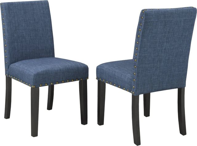 Brassex Inc. Avery 2-Piece Blue Side Chair Set-2