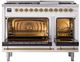 Ilve® Nostalgie II Noblesse 48'' Custom RAL Color Pro Style Dual Fuel Range with Brass Trim-1