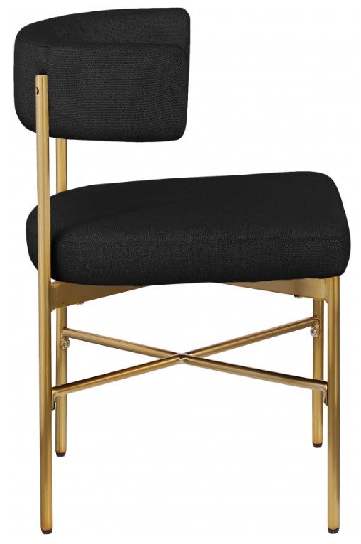 Meridian Furniture Rivage Black/Brushed Gold Upholstered Dining Side Chair-2