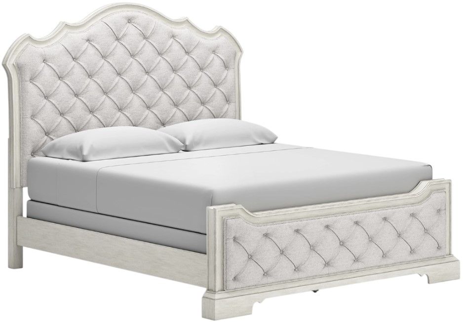Signature Design by Ashley® Arlendyne Antique White King Upholstered Bed