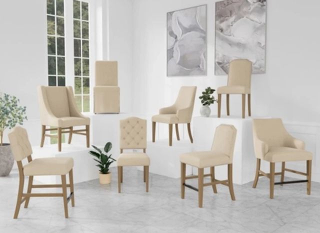 Riverside Furniture Mix-N-Match 2-Piece Ivory Clipped Top Upholstered Dining Counter Stool Set-1