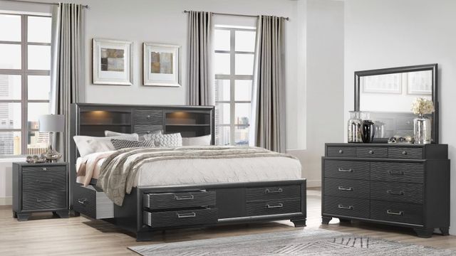 Global Furniture USA Jordyn 4-Piece Gray Queen Bedroom Set-1
