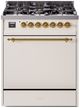 Ilve® Nostalgie II Series 30" Antique White Pro Style Dual Fuel Range-0