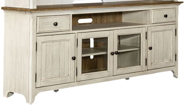 Liberty Furniture Reimagined Antique White/Chestnut Entertainment Center-3
