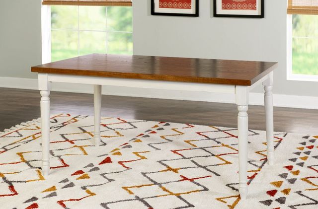 Powell® Willow Honey Brown Dining Table with Vanilla White Base-1