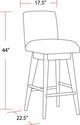 Parker House® Escape Glazed Natural Oak/Mirage Mist Upholstered Swivel Dining Bar Stool-2