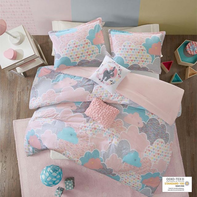 Olliix by Clean Urban Habitat Kids Cloud Pink Full/Queen Printed Comforter Set-0