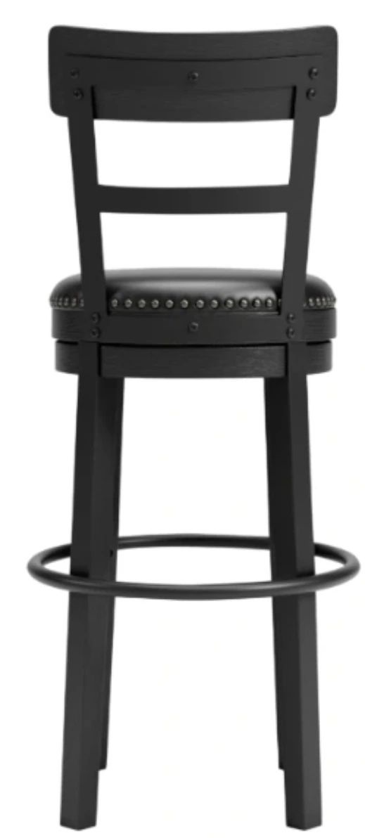 Signature Design by Ashley® Valebeck Black Tall Upholstered Swivel Bar Stool-4
