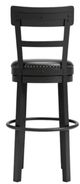 Signature Design by Ashley® Valebeck Black Tall Upholstered Swivel Bar Stool-4