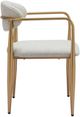 Zuo® Modern Zens 2-Piece Gold/Quill Gray Dining Arm Chair Set-1