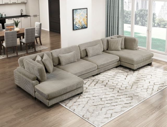 Homelegance® Traverse 4-Piece Brown U-Shape Modular Sectional with Reversible Chaise-1