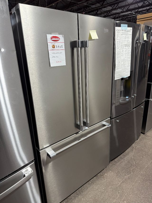 Beko 36 in. 20.5 Cu. Ft. Fingerprint-Free Stainless Steel Counter Depth French Door Refrigerator-0