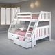 Donco Kids Mission White Finish Twin/Full Bunk Bed with Drawers-0