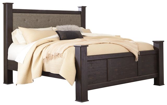 Signature Design by Ashley® Reylow 2-Piece Dark Brown King Poster Bed Set-3