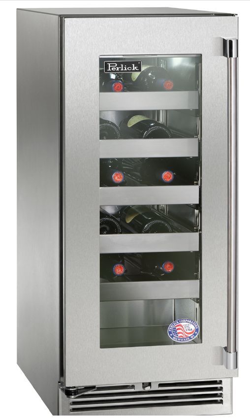 Perlick® Signature Series 15" Stainless Steel Outdoor Wine Reserve Glass Door-0