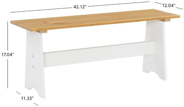 Linon Pender Honey/White Large Backless Bench-2