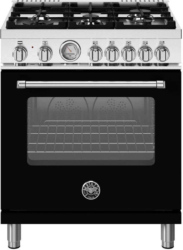 Bertazzoni Master Series 30" Nero Matt Pro Style Dual Fuel Range-0