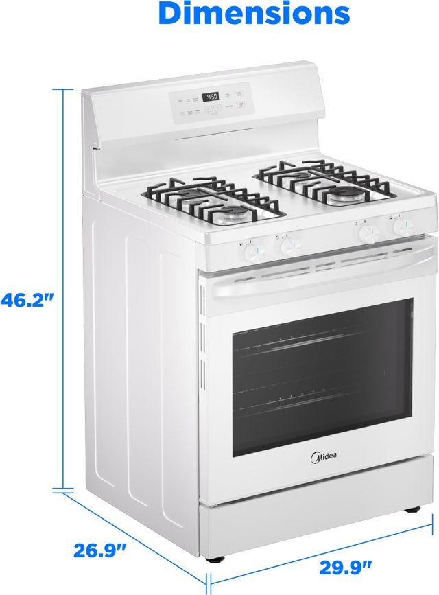 Midea® 30" White Freestanding Gas Range-2