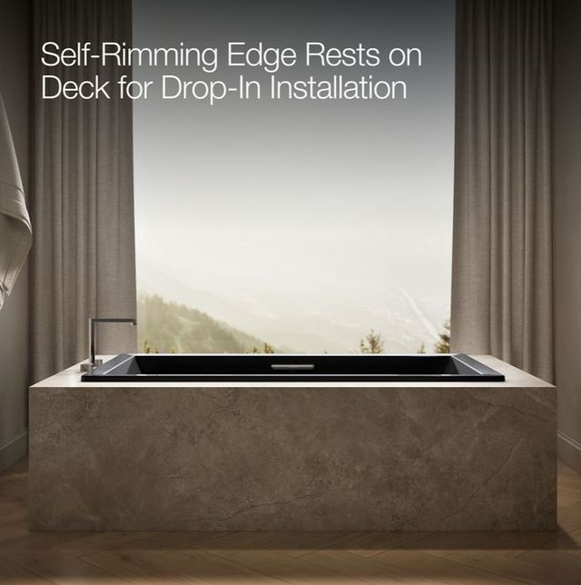 KOHLER® Underscore® Black 72" X 36" Drop-In/ Undermount Heated Bubblemassage™ Air Bath-3