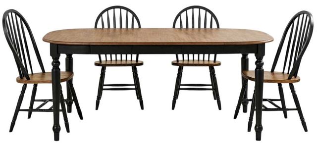 Liberty Furniture Carolina Crossing 5-Piece Antique Honey/Black Dining Table Set-0