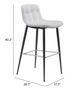 Zuo® Tangiers White Set of 2 Bar Chairs-4