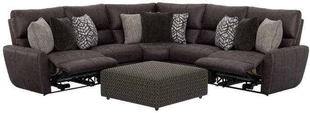 Catnapper® Royster 4-Piece Sable Curved Power Reclining Sectional-2