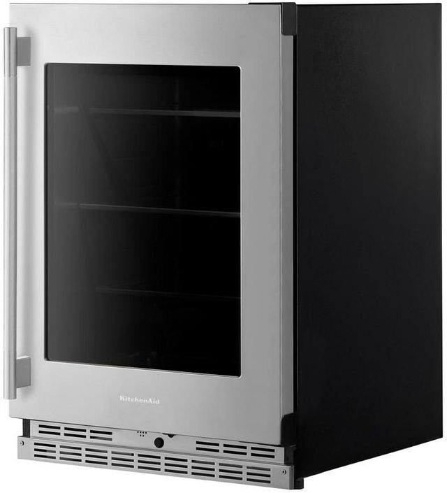 KitchenAid® 24" 5.2 Cu. Ft. PrintShield™ Stainless Finish Built-In Undercounter Beverage Center -4