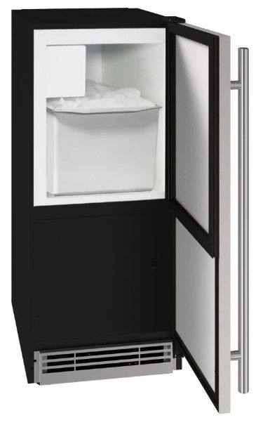 U-Line® Stainless Steel 15" Reversible Hinge Ice Maker-1