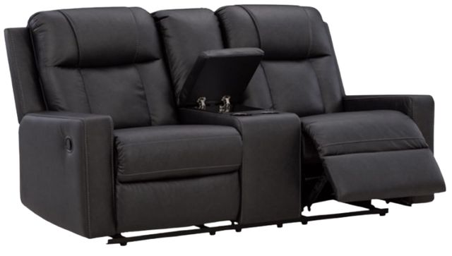 Benchcraft® Mackmenville Carbon Double Manual Reclining Loveseat with Console-2