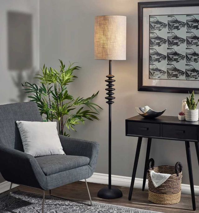 Adesso® Beatrice Matte Black Floor Lamp-2