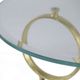 A & B Home Clear Glass Side Table with Gold Ring Legs -4