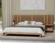 Modus Furniture Tanner Flaxen Wall Queen Panel Bed with Integrated Nightstands-1