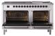 Ilve® Nostalgie II Noblesse 60'' Custom RAL Color Pro Style Dual Fuel Range with Burnished Trim-1