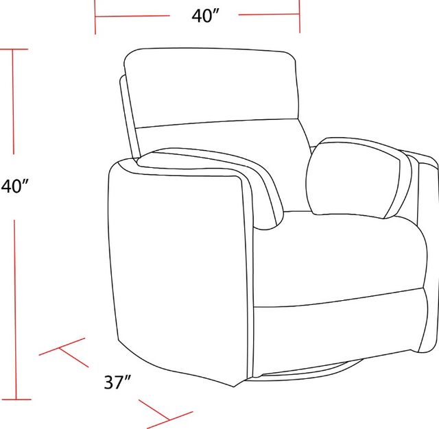 Parker House® Radius Tatum River Rock Power Swivel Glider Recliner-3