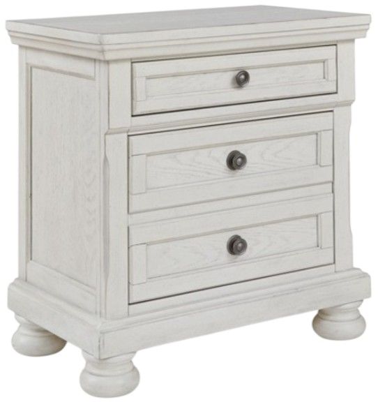 American Wholesale Furniture Richfield Antiqued White Nightstand-0