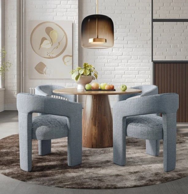 Jofran Inc. Gwen Blue Upholstered Dining Arm Chair-1